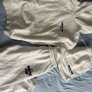 Grey with Navy White Fox Boutique Gray Sweatset